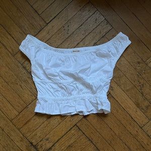 White off the shoulder peasant blouse